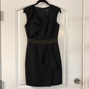 Laundry by Shelli Segal: black cocktail dress with gold waist detail